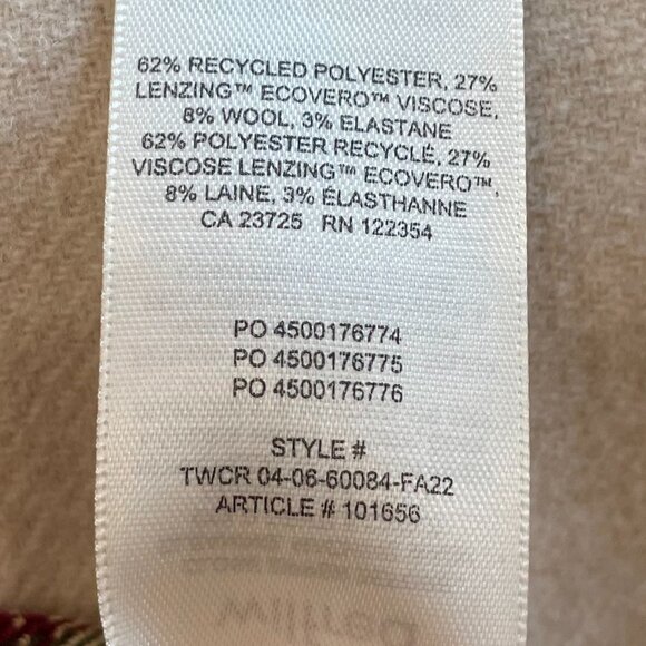 Last Chance! New Aritzia Plaid Effortless Crop Pant Olive 4 $148 - Picture 7 of 8